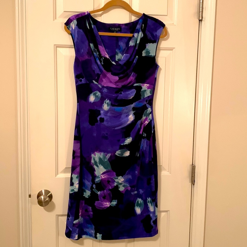 Lauren by Ralph Lauren Purple Patterned Dress